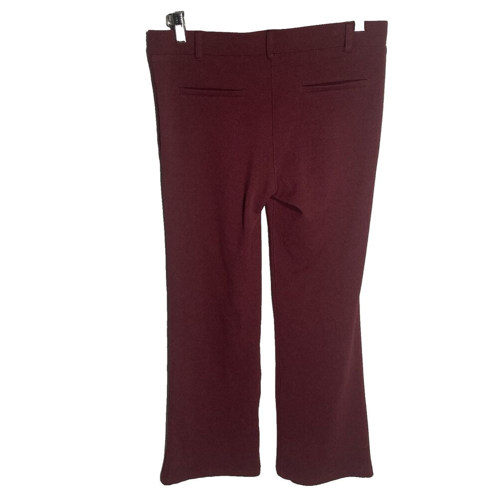 BETABRAND maroon textured straight leg pull on pants M - Picture 6 of 9